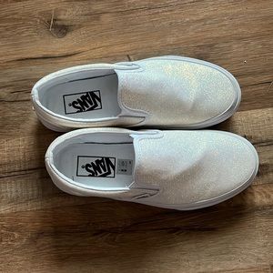 White glitter vans